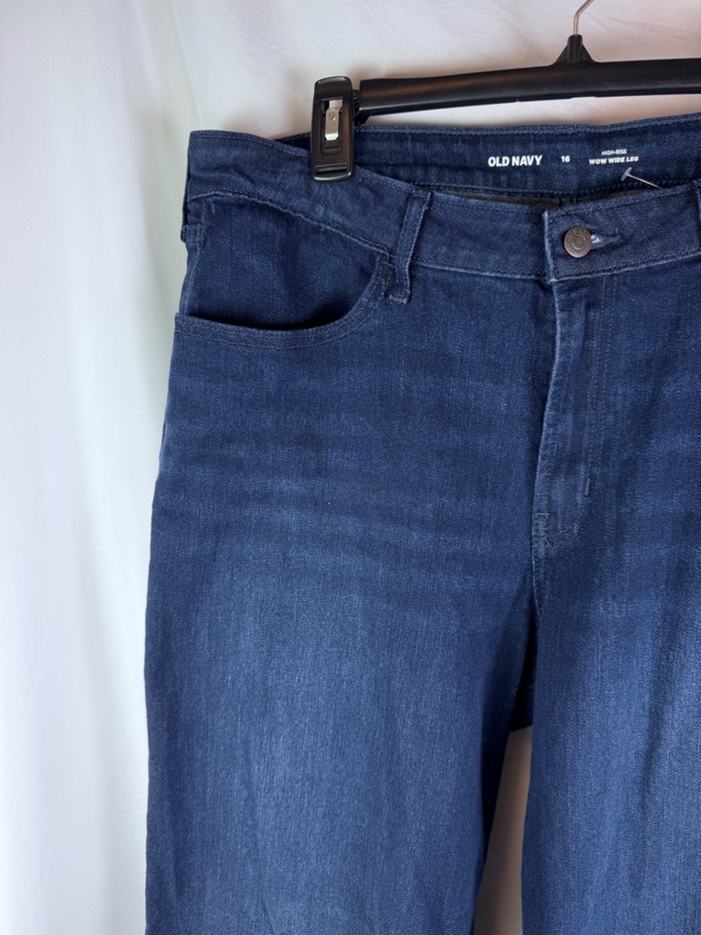 Old Navy High Rise Wow Wide Leg Jeans Dark Wash Size 16 - Picture 3 of 7